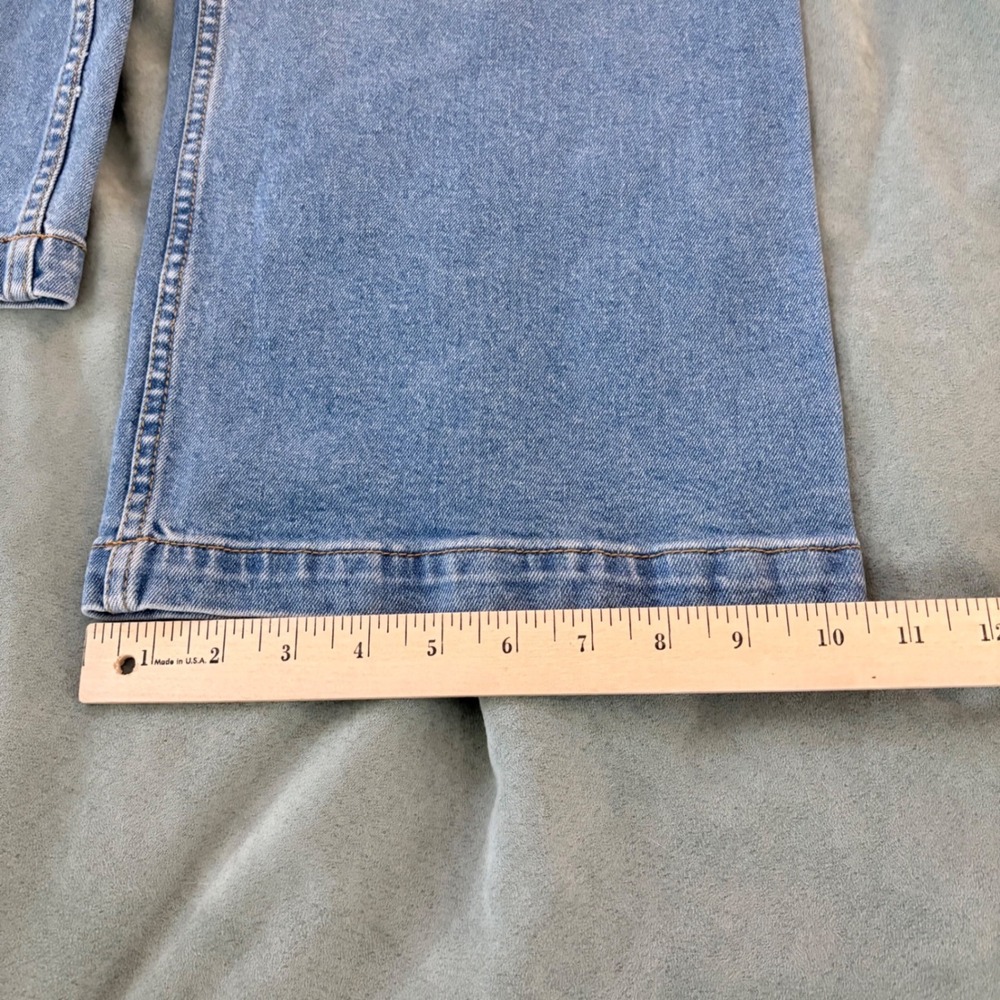 Driftwood Charlee Cropped Wide Leg Button Fly Jeans Light Wash Women Size 32x25" - Picture 10 of 11